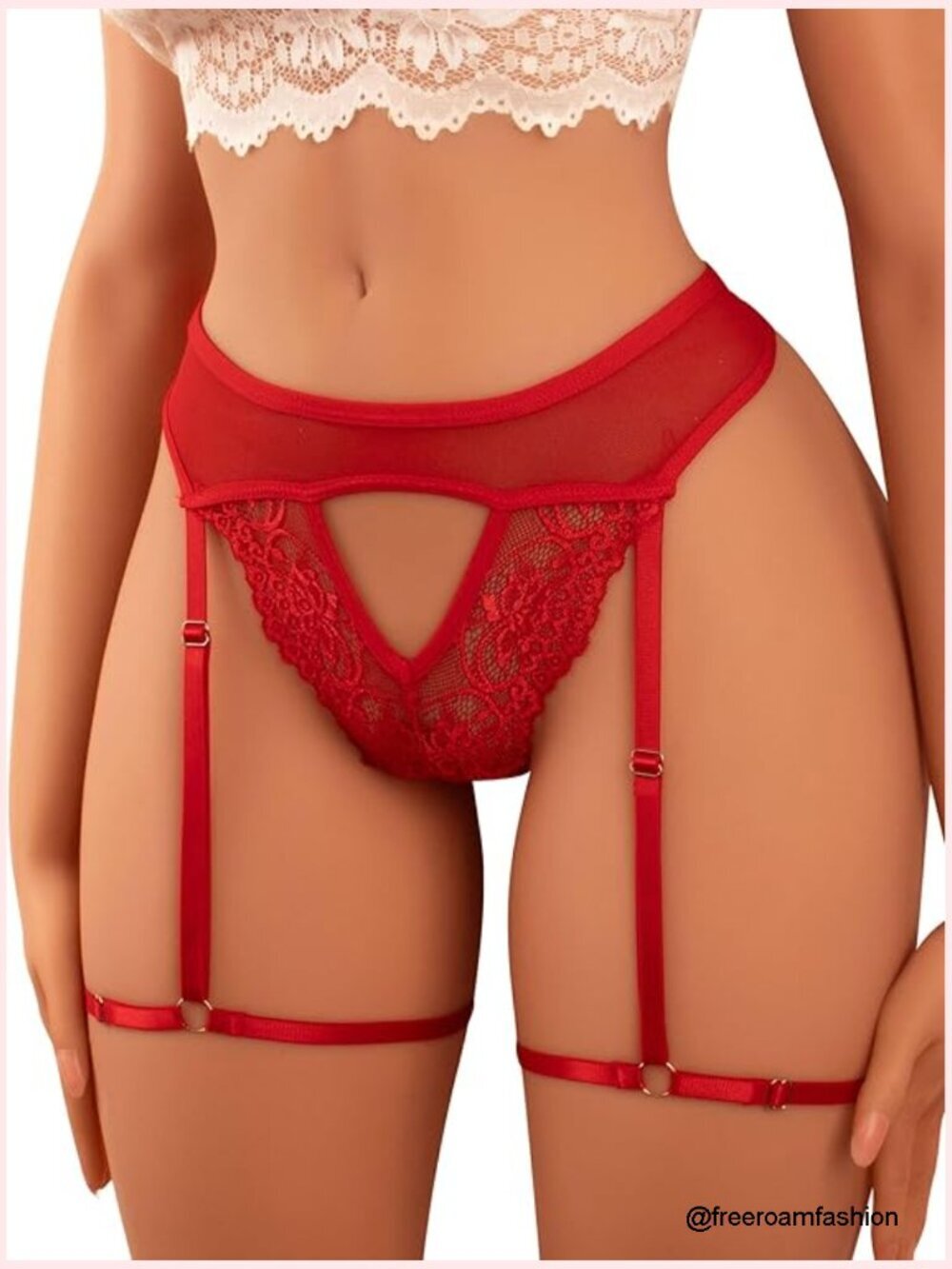 Sexy G-String Thong with Adjustable Garter Straps, Soft Polyamide Blend
